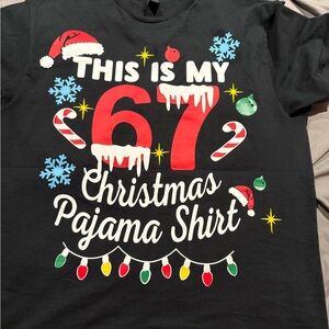 customized family  Christmas T-shirts (2) mediums (1) small and (1) X-Large.